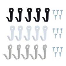 5Pcs Wall Hooks Single Prong 3 Colour for Bathroom Kitchen Bedroom Fitting Room