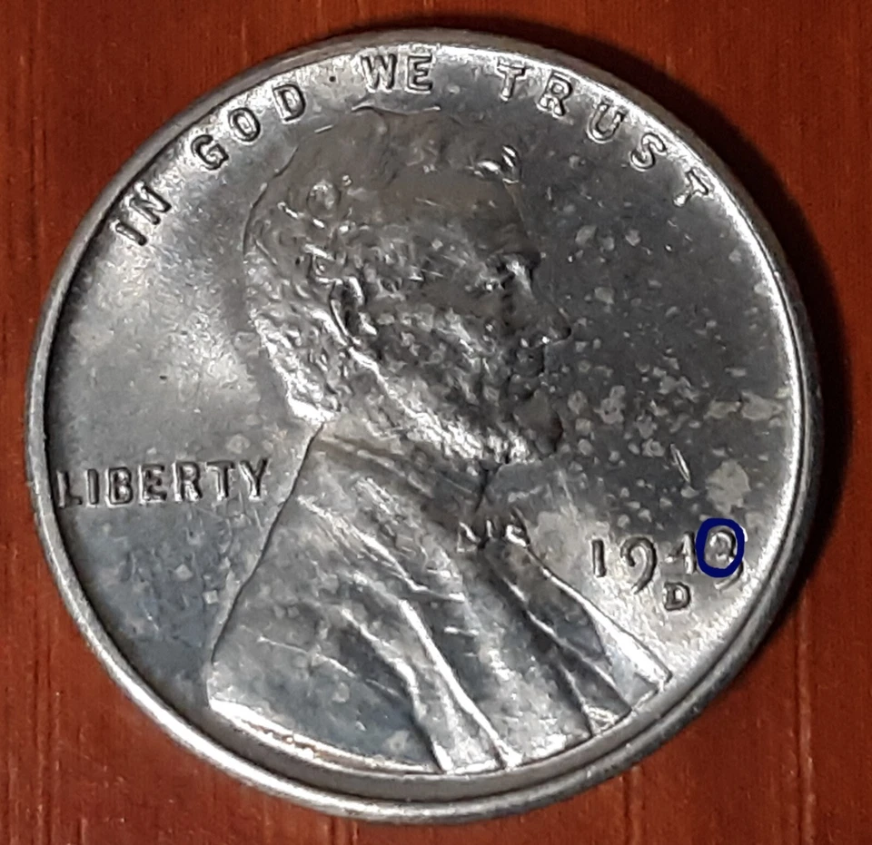 1943/2 D-D Lincoln 1C Unc Erros: Die Chips-Double Die-Off Center-Struck Through - Image 3 of 4