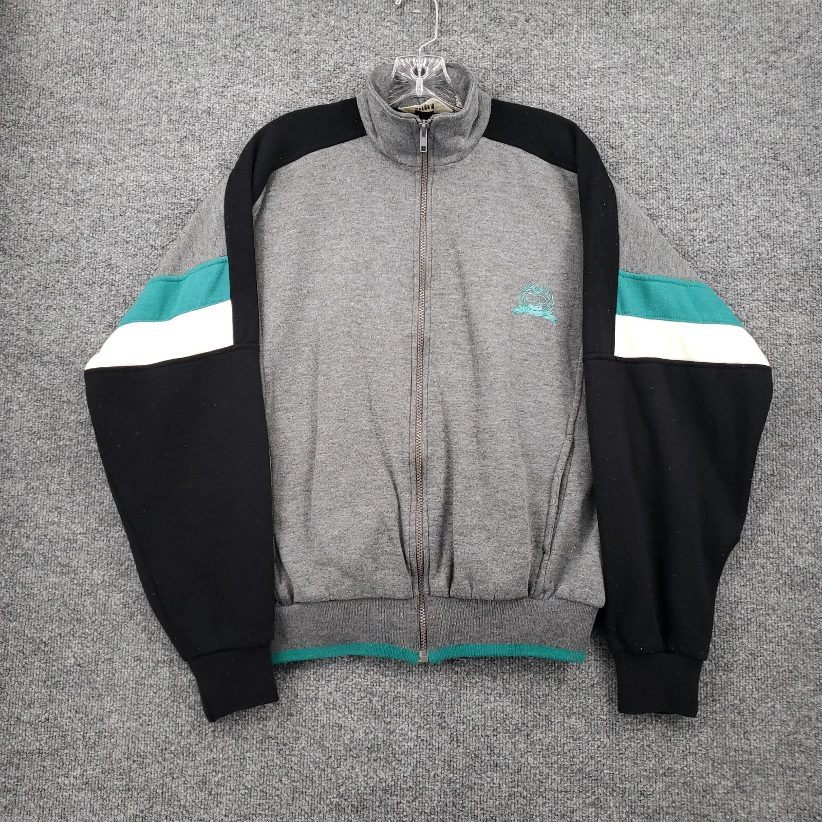 VINTAGE Christian Dior Sweat Homme L Large Gris Monsieur Plein Zip Polaire