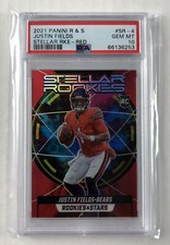 Justin Fields 2021 Rookies & Stars #SR-4 Stellar Rookies Red #59/99 Bears PSA 10