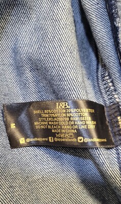 L&B Lucky & Blessed Lace & Dark Blue Denim Jean LS Shirt Jacket