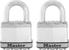 Master Lock Excell M5EURT Laminated Steel  50mm Key Padlock Twin Pack – RRP £26
