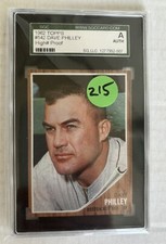 1962 TOPPS Hi # 542 DAVE PHILLEY SP PROOF Blank Back RARE Clean Card