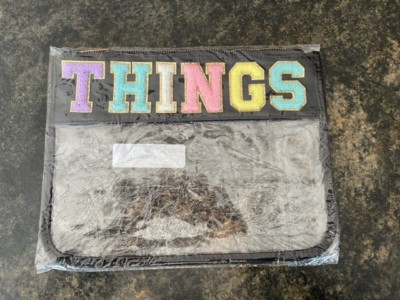 Clear Patch Flat Pouch THINGS NWT