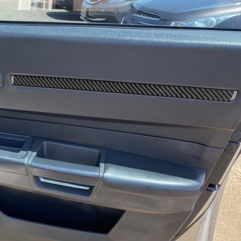 Cubierta de panel de puerta interior de fibra de carbono real 4 piezas para Dodge Magnum Charger 08-10 Foto 3 de 4