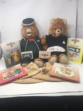 Teddy Ruxpin 1985 World Of Wonder Lot Of 2 With Cassettes And Books