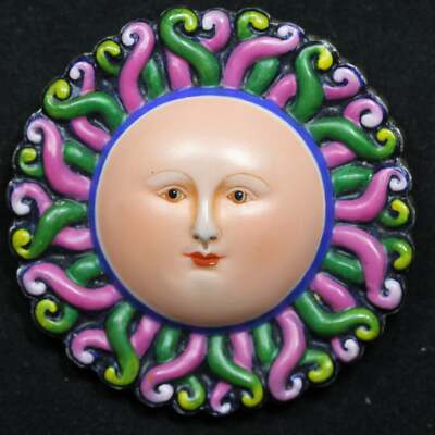 Sergio Bustamante Sterling Silver Sun Face Pendant Pin Brooch | eBay