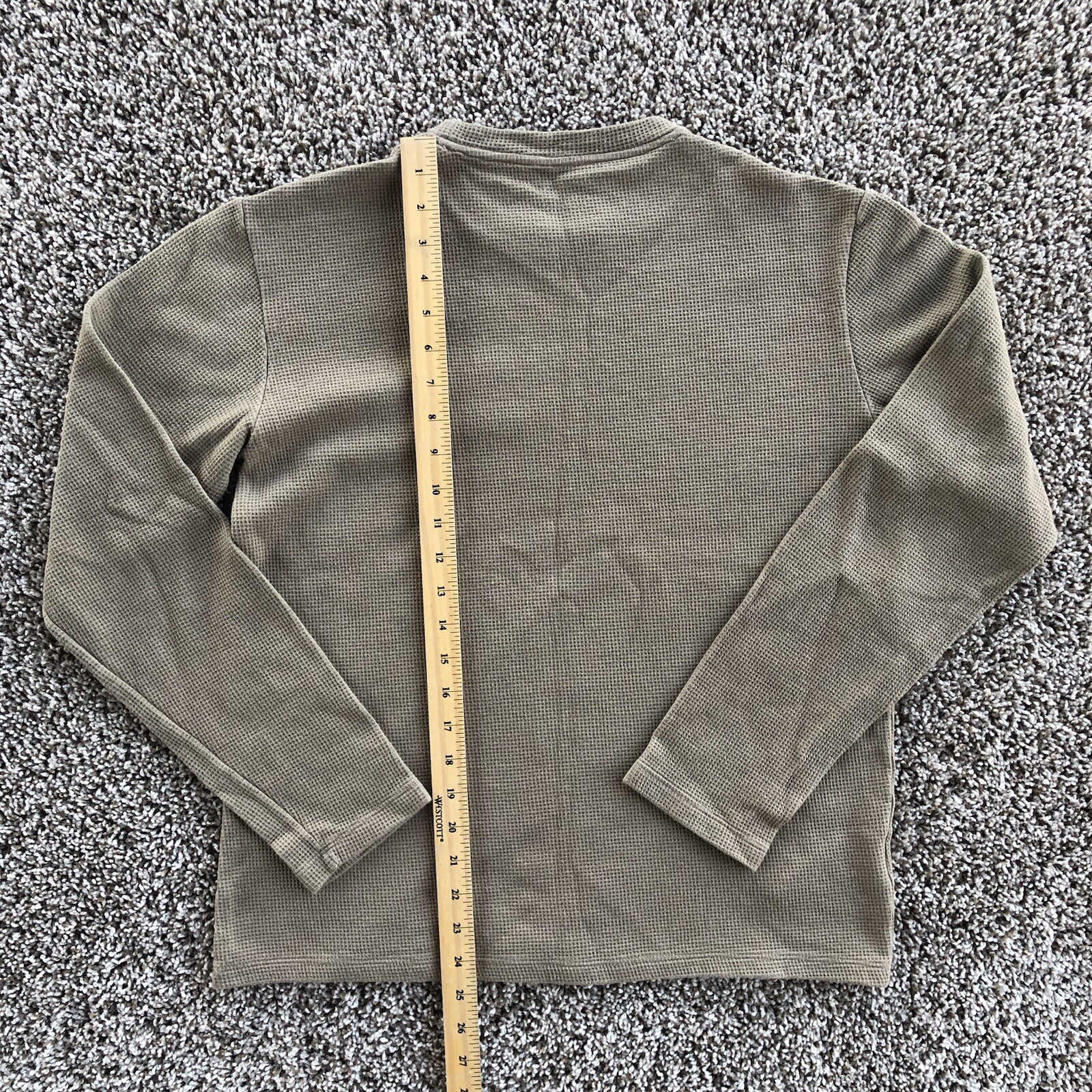 Lacoste Sleepwear Shirt Mens Size L Khaki Tan Thermal Long Sleeve Embroider Logo thumbnail 8