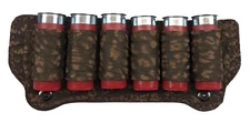 BUFFALO Leather SHOTGUN SHELL AMMO BELT SLIDE POUCH Fits 12 Gauge Shells USA BRN