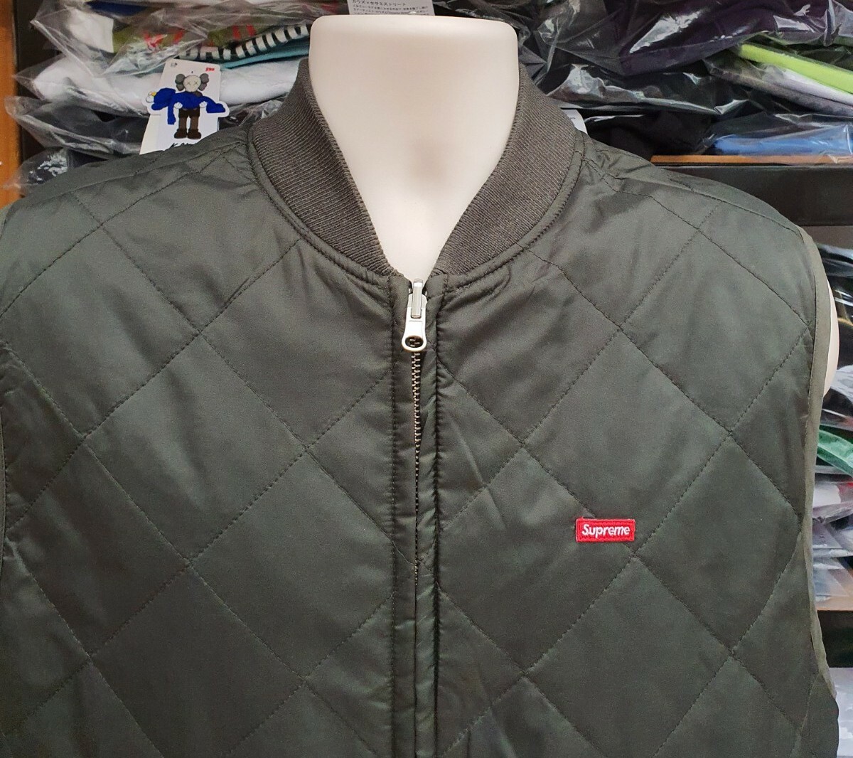 FW17 Supreme reversible shadow plaid vest dark green/ purple