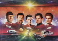 STAR TREK PIĘCIU DOWÓDCÓW LITO PODPISANY Nimoy, Frakes, Beltran, Gość