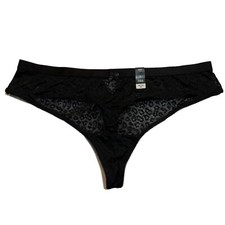 NWT TORRID Thong Pantie Sz 0X-1X-2X-3X-4X Black Print Sheer Mesh