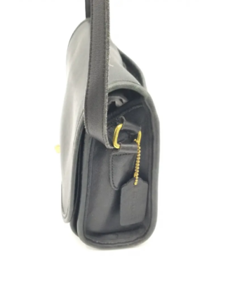 Coach Vintage Black Ridgefield Leather Crossbody w/ Turnlock 9812