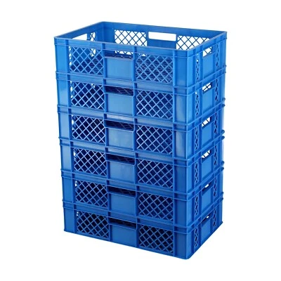 LOGIPLAST 6 Stück Bäckerkisten / Brotkisten 600 x 400 x 150 mm in blau
