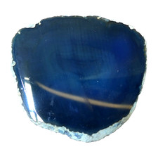 VINTAGE BLUE AGATE POLISHED CRYSTAL SLICE SAMPLE SPECIMEN QUARTZ GOEDE