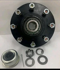 Trailer Hub Assembly with Bearings and Seal - 8-Bolt On 6.5" Pre Greased 