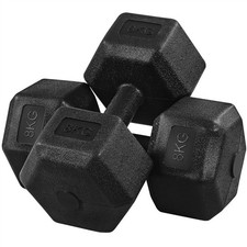 2x8kg Dumbbells Hex Dumbbell Weight Set Hand Weights, Hexagon Dumbbells, 2Pcs