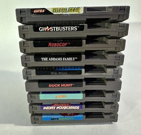 Lotto giochi NES puliti e testati - Metal Gear Ghostbusters robocop bart