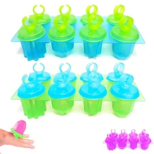 2 Pack Ice Pop Maker Jewel Ring Popsicle Mold Reusable Frozen Dessert Treats DIY