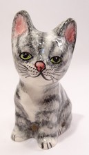 ENGLAND Cute Gray Tabby Kitten Cat Pie Bird Lownds-Pateman Babbacombe Pottery