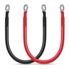 6 Gauge Battery Cable, 1FT Red  1FT Black 6 AWG 1ft Red 1ft Black 6AWG