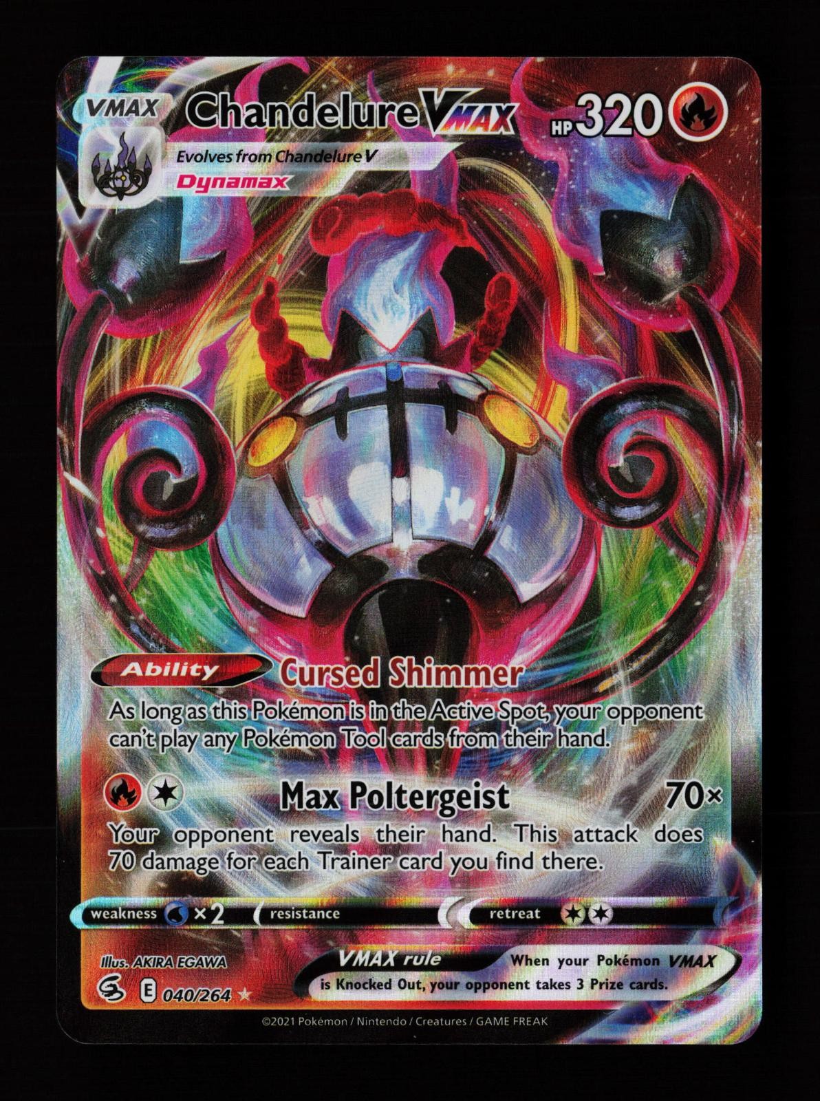 Chandelure VMAX 040/264 Holo VMAX Rare Fusion Strike Pokemon Cards