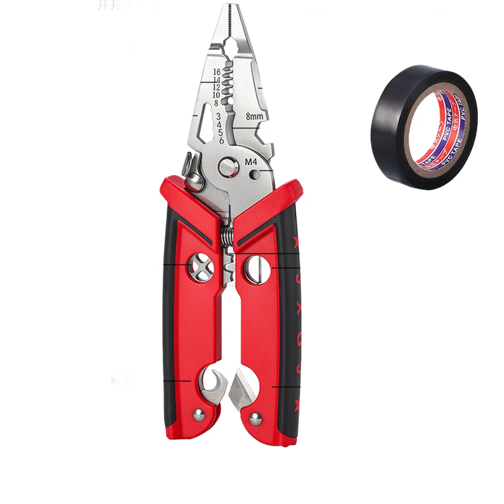 Multi Tool Wire Stripper Cutter Pliers 18 in 1 with Crimper and Wrench Features