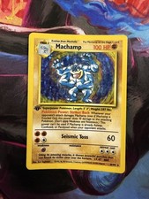 Pokemon Machamp 8/102 Base Set 1st Edition Holo Rare  1999 HP 