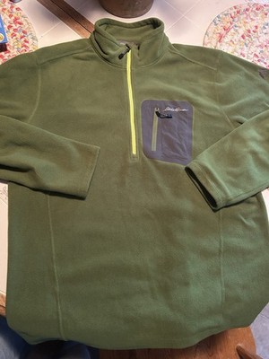 Eddie Bauer Men s Polartec Fleece Pullover Half Zip Green Large