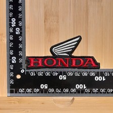 HONDA MOTORCYCLES Silber-Rot - Schwarz Aufnäher Patch 4,5x10cm Motorrad Japan