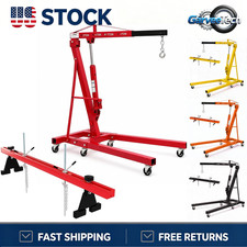 4400lbs Folding Engine Hoist Hydraulic Cherry Picker W 1100lbs Load Leveler