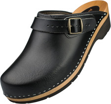 Zoccoli in Legno Da Uomo – Scarpe in Legno in Pelle – Pratici Zoccoli Da Giardin