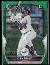 2023 Bowman #BCP-137 Juan Alonso Chrome Prospects Green Refractors #/99