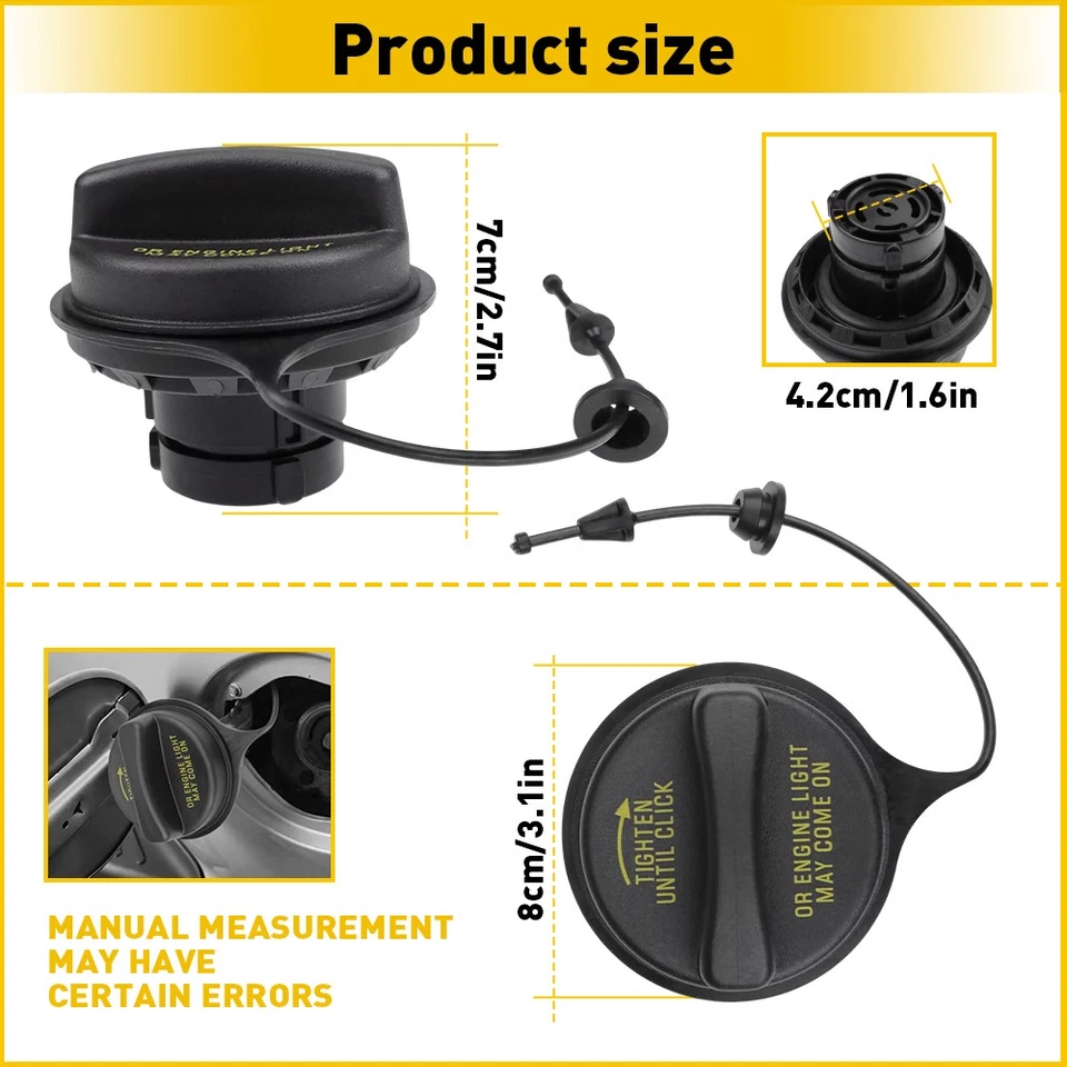 Fuel Tank Gas Cap Replacement For Ford F-250 F-350 Super Duty 1999-2009 F-450 - Image 4 of 4