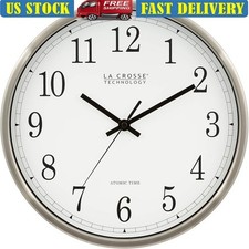 Atomic Clock Self Setting Analog Battery Powered W/ Daylight Saving Time Modern