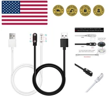 2-Pack Magnetic USB Chargers for Smart Watches - Shock-Resistant, Dual Polarity