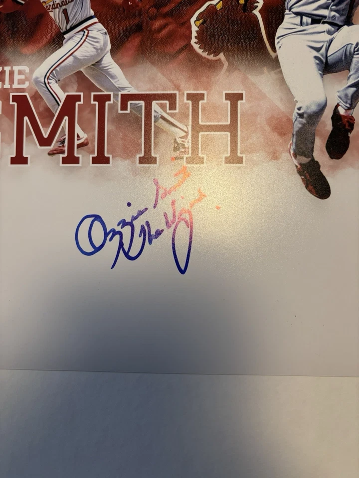 Ozzie Smith Signed Autographed 11x14  Photo. “ The Wizard” Inscription HOF JSA - Image 3 of 3