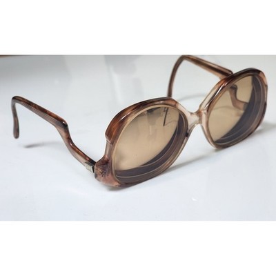 Vintage Christian Dior Butterfly Sunglasses Brown Frames Only CD Logo 1970s
