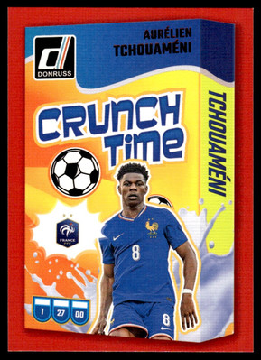 Aurlien Tchouameni Press Proof Red #18 2024 Panini Donruss Crunch Time France