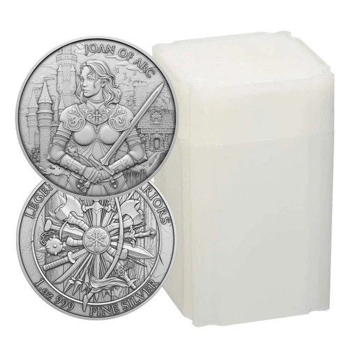 Roll of 20 - 1 Troy oz Joan of Arc Design .999 Fine Silver Round