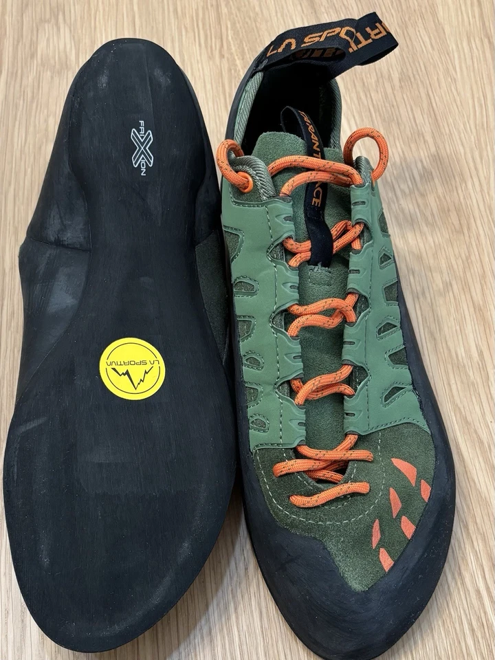 Zapatos de Escalada La Sportiva Tarantulace Para Hombre EU 46.5 US 12.5 Verde Naranja Encaje Foto 2 de 4