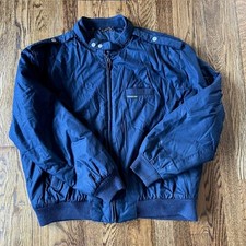 VTG 90s Members Only Iconic Racer Bomber Jacket Mens 44 Navy Blue Heavyweight