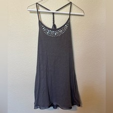 American Eagle Embellished Racerback Dress | Size XS | Gray