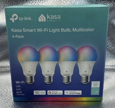 Kasa Smart Light Bulbs, Full Color Changing Dimmable WiFi A19, 9W 800 4 Count