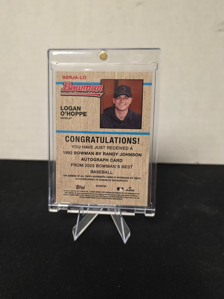 2023 Bowman's Best 1992 Bowman by Randy Johnson Auto's Logan O'Hoppe Refractor - Image 3 of 4