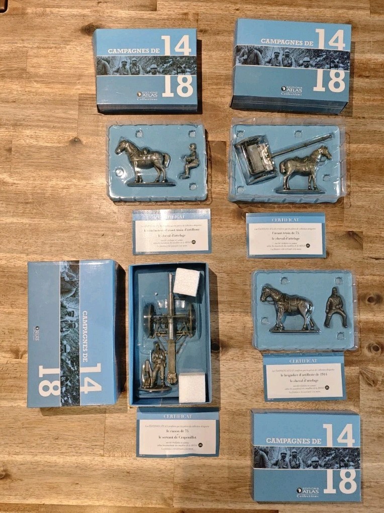 Canon de 75 Atlas Campagne 14 18 fini les répliques fragiles avec ce lot en métal
