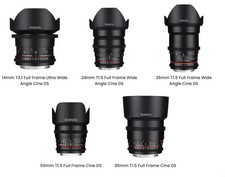 Rokinon Cine DS Full Cine Lens Kit Canon EF- 50mm  35mm  24mm  85mm  14mm