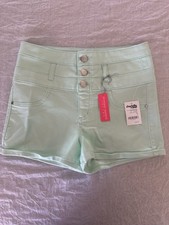 NEW NWT Refuge Women's Size 2 Shorts Mint Green Stretch High Rise Preppy Shortie