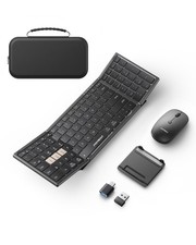 Foldable Keyboard and Set, USB A Bluetooth1 2 4-in-1 Wireless Connection, Po...