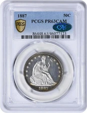 1887 Liberty Seated Silver Half Dollar PR63CAM PCGS (CAC)